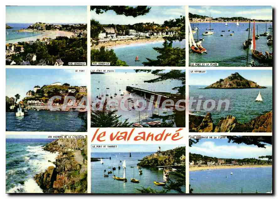 Le Val André — vue générale, port, plage, rochers — CAP - THEOAC Éditions Réunies