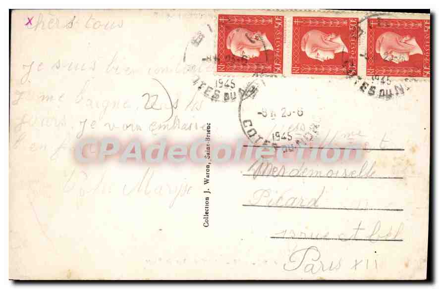 Binic — Sur la Plage — A.W. - 3588 — Verso