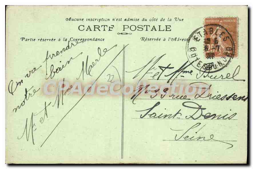 Binic — Le Phare — Mancel, édit., Dinan, n° 661 — Rückseite