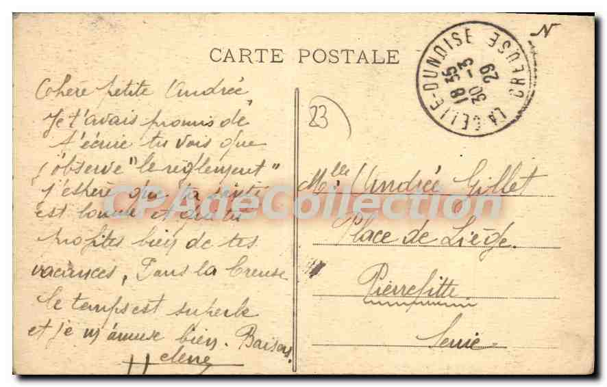 Pays Creusois — Moutons paissant dans un champ — A. de Nussac, édit., Guéret — Reverso
