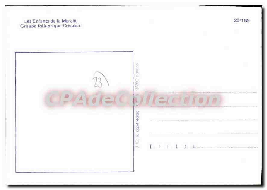 CPSM groupe folklorique Creusois les enfants de la Marche — Verso