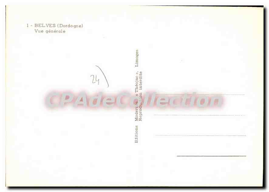 CPSM BELVES vue générale — Verso