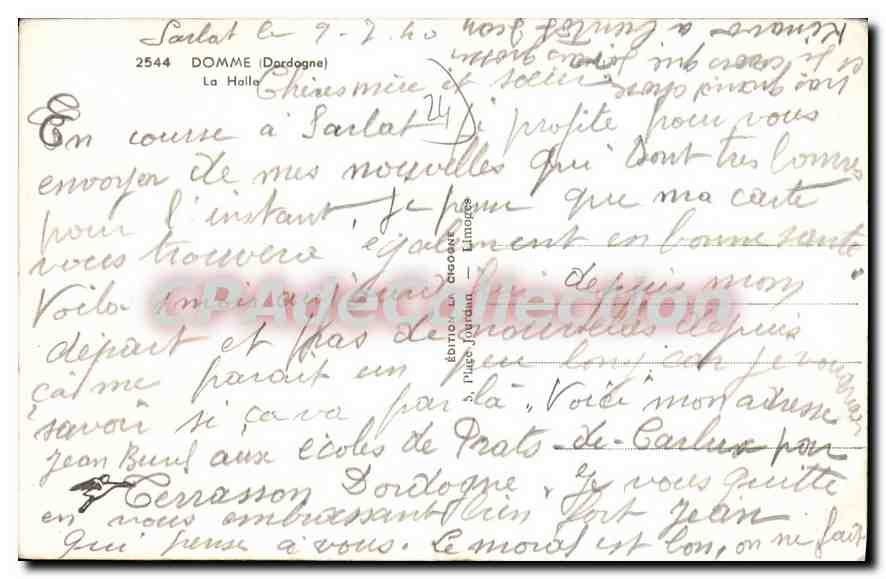 CPA DOMME la Halle — Verso