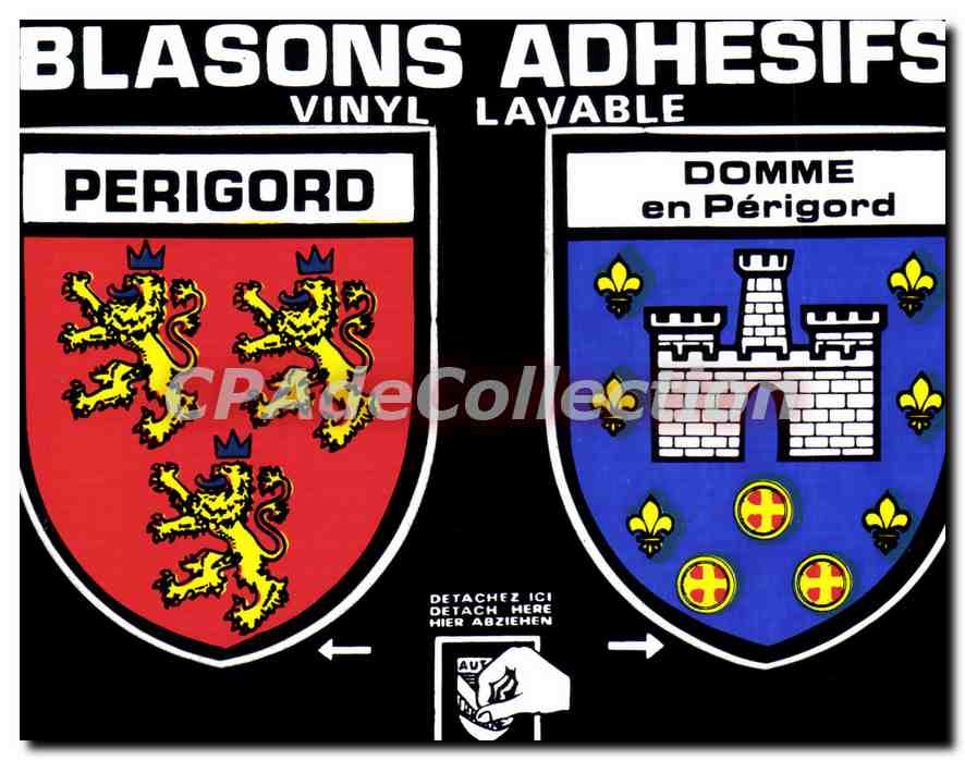 CPSM DOMME PERIGORD blasons adhésifs