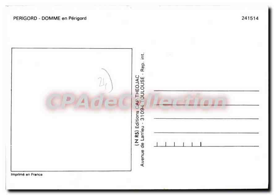 CPSM DOMME PERIGORD blasons adhésifs — Verso