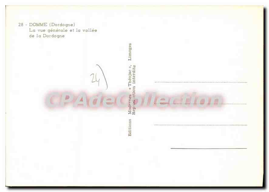 CPSM DOMME vue générale — Verso