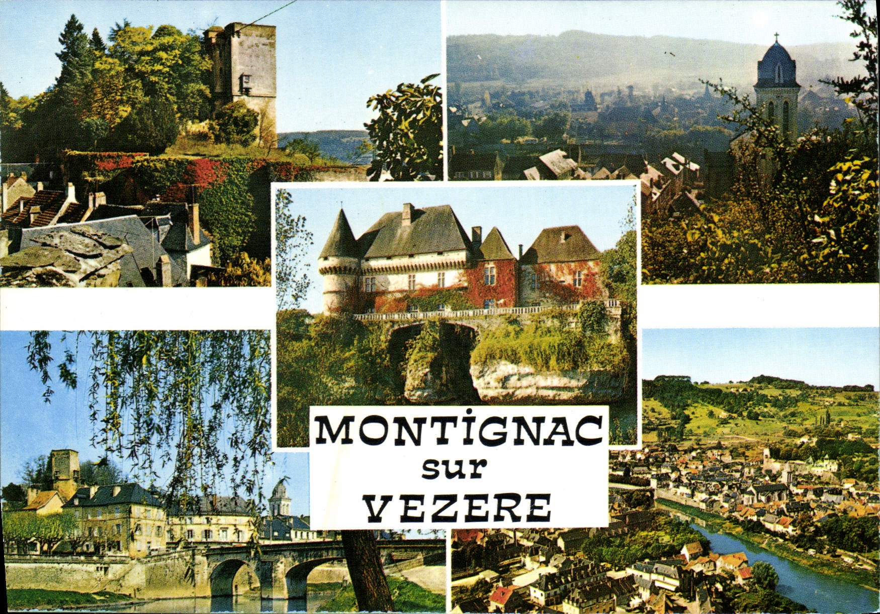 CPSM MONTIGNAC-sur-VEZERE château pont