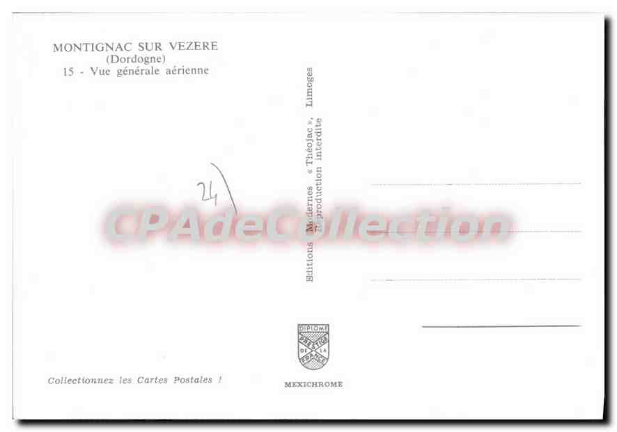 CPSM MONTIGNAC-sur-VEZERE vue générale — Verso