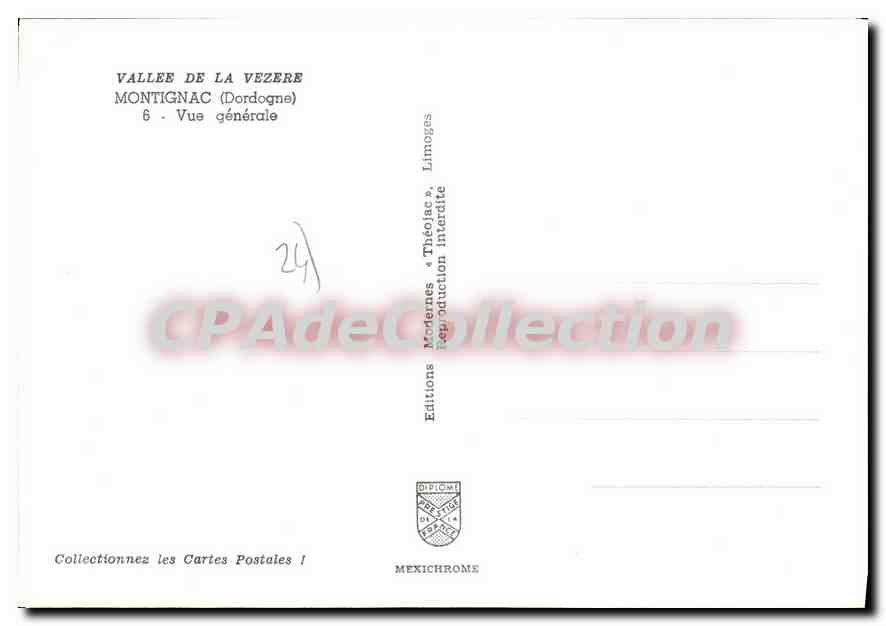 Montignac — Allgemeiner Blick — Editions Médiennes Limoges — Rückseite