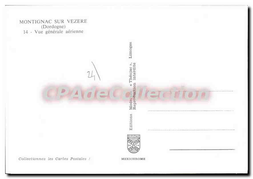 Montignac-sur-Vézère — Allgemeine Luftaufnahme — Editions Méxichrome, Limoges — Rückseite