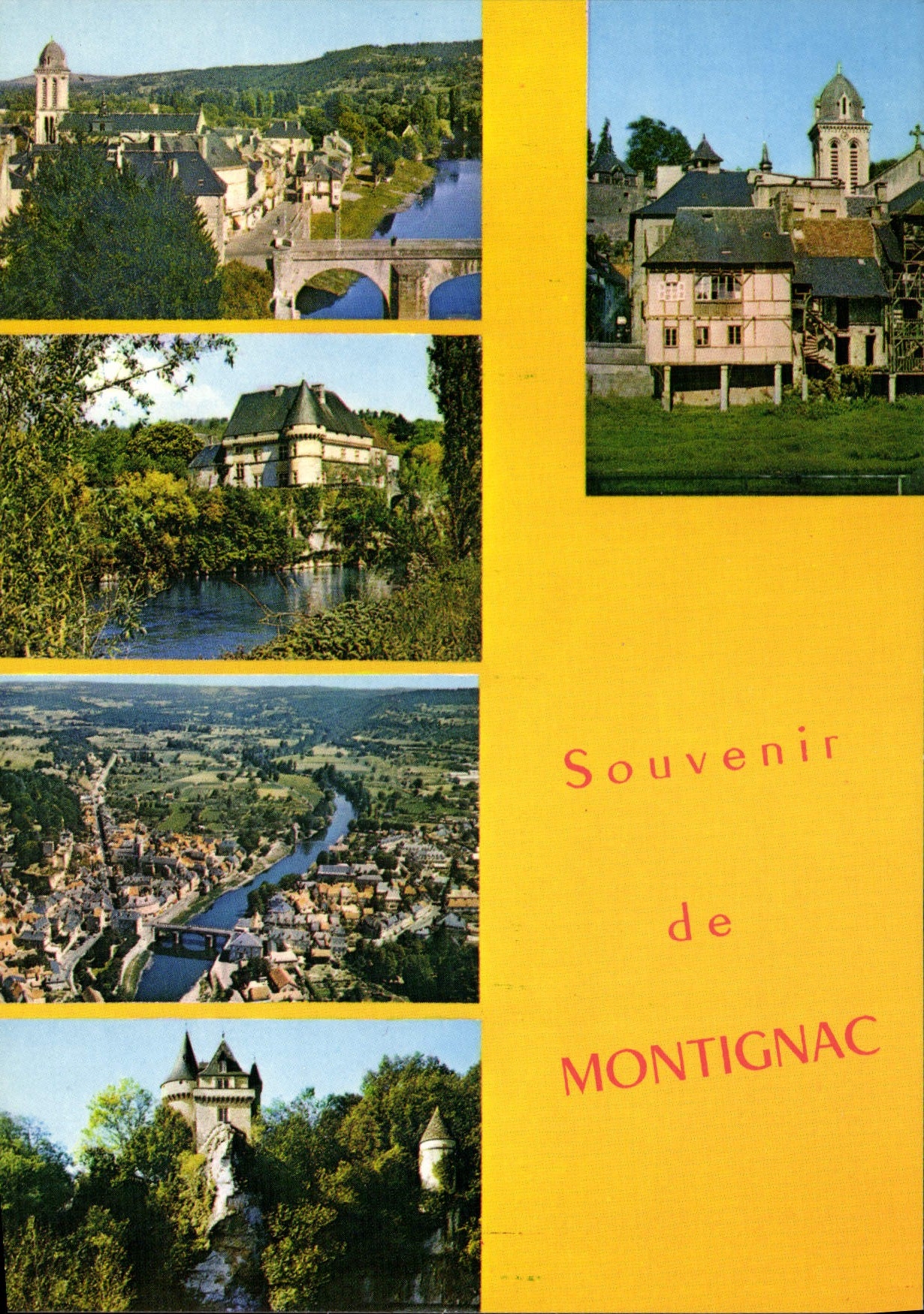 Montignac — vue générale, pont, église, château de Belcayre — Éditions Larrieu