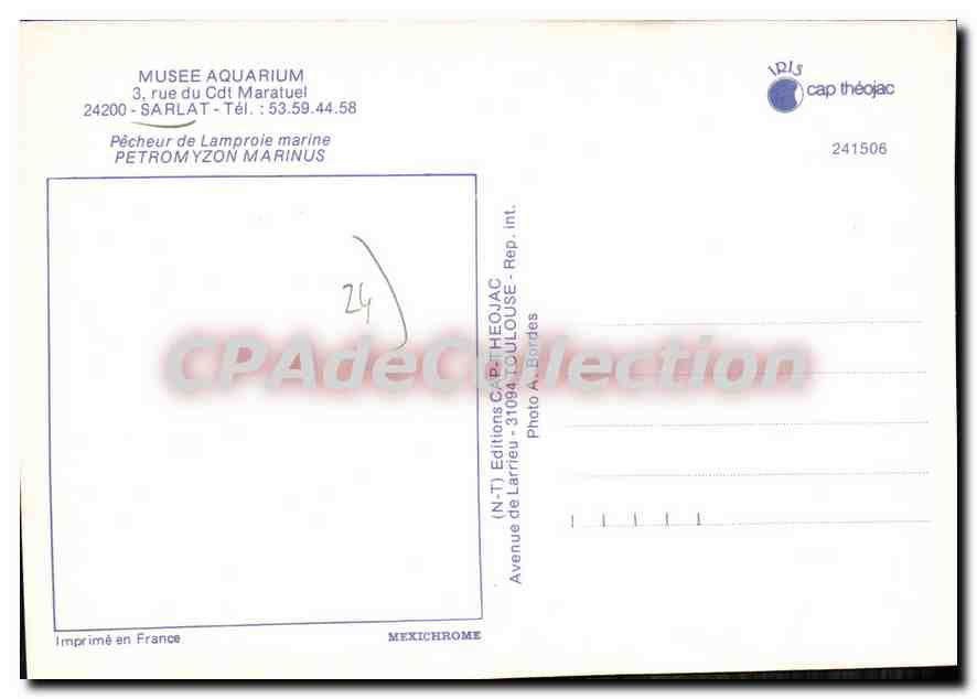Pêcheur de Lamproie marine — Sarlat — Éditions Cap Théojac — Verso