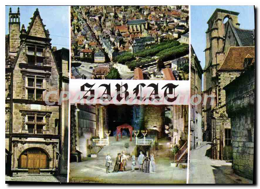 Sarlat — Vue aérienne, Maison de la Boétie, Ancienne église Ste-Marie — Images de France