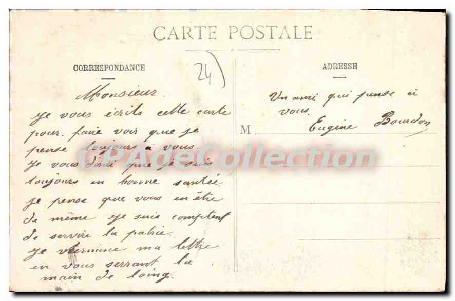 CPA château de PALUEL — Verso