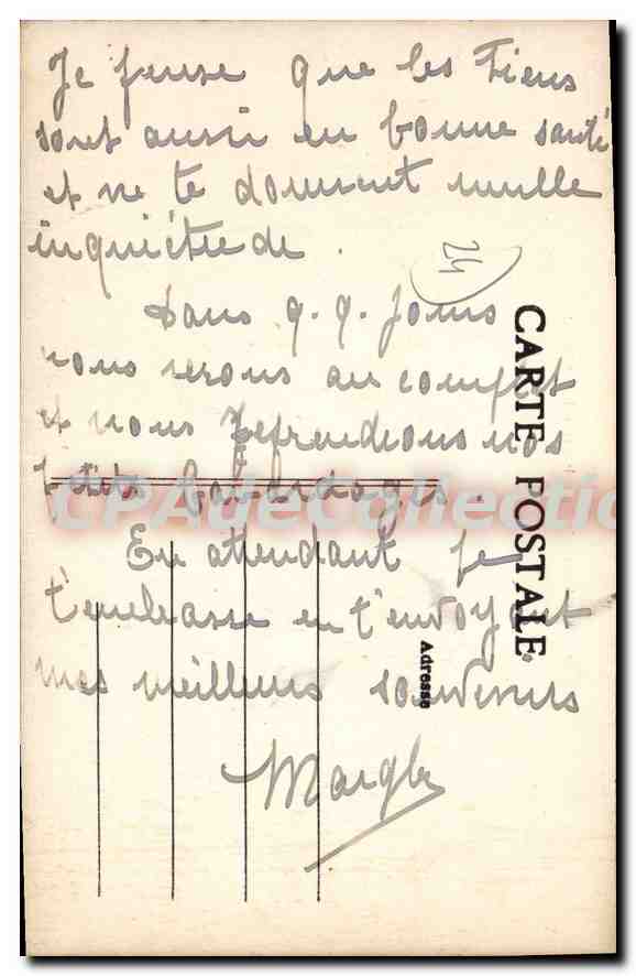 CPA château de PUYCHARNAUD — Verso