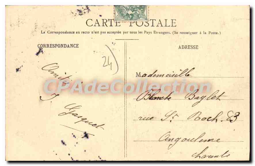 CPA MONPONT promenade des Chartreux — Verso