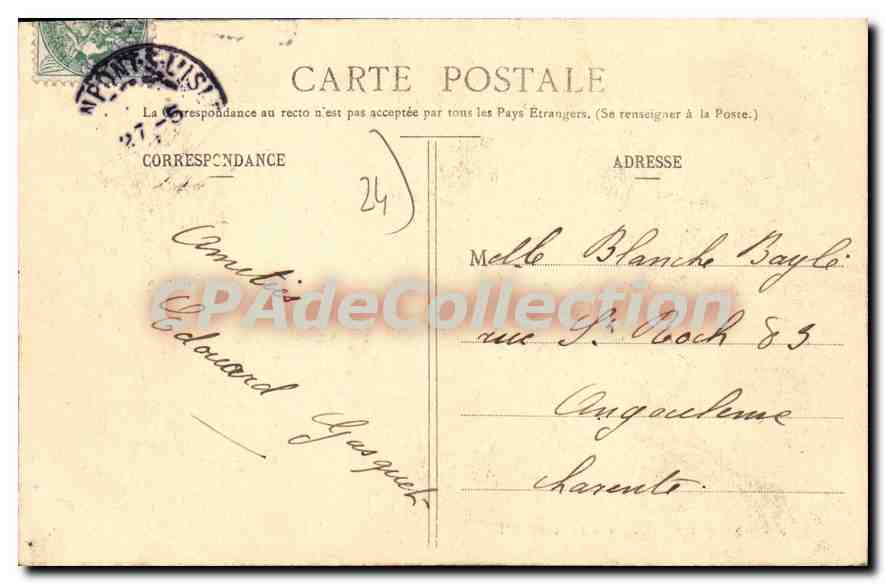 CPA MONPONT-sur-L'ISLE ancienne Halle — Verso