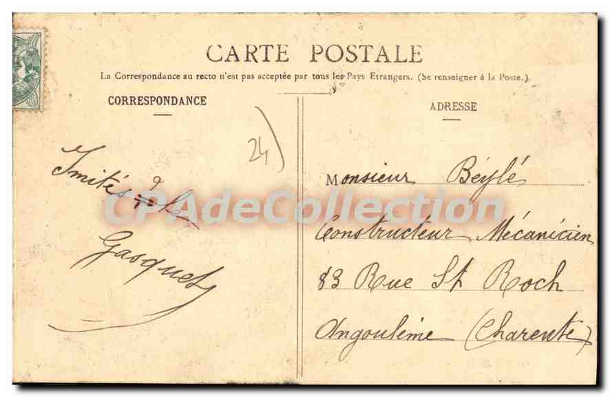 CPA MONPONT cellule d'in Chartreux à Vauclaire — Verso