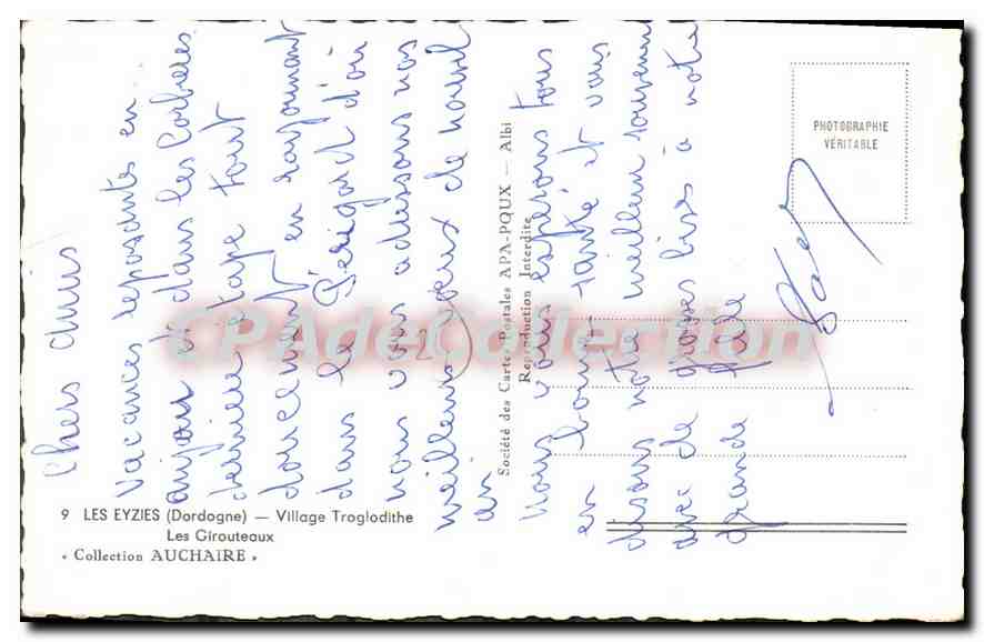 CPA LES EYZIES village Troglodithe les Girouteaux — Verso