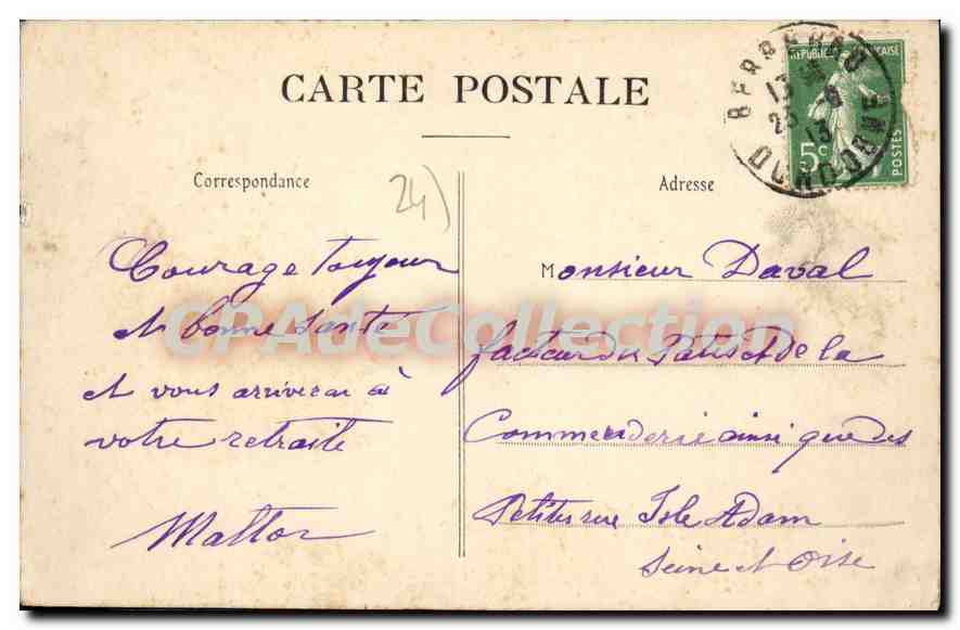 CPA château de TIREGANT — Verso