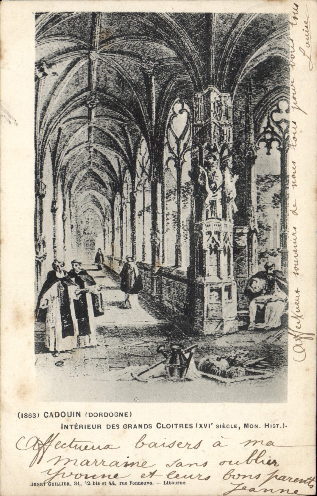 CPA CADOUIN cloîtres