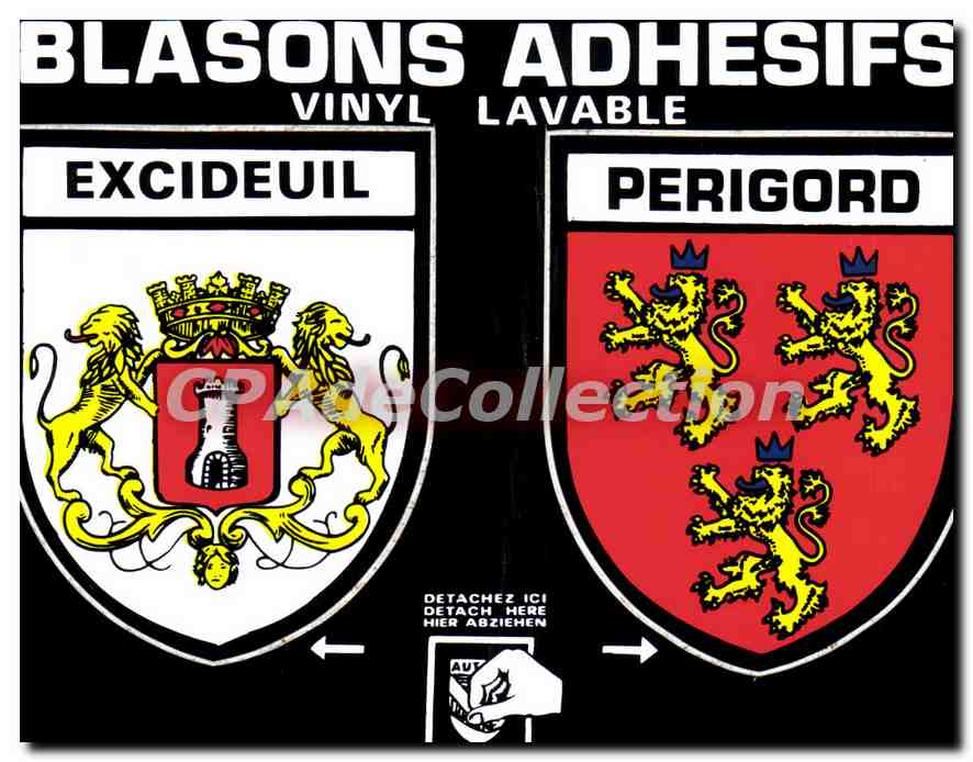 Excideuil - Périgord — Blasons adhésifs vinyle lavable — Editions CAP'THEOJAC