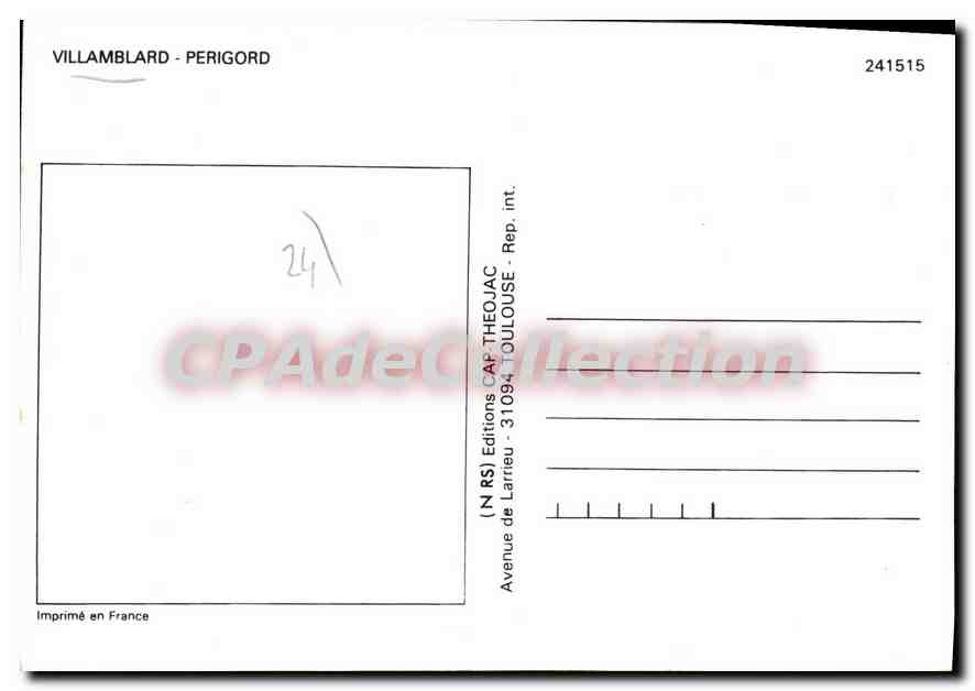 CPSM VILLAMBLARD PERIGORD blasons adhésifs autocollants — Verso