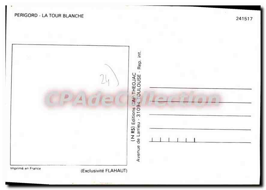 CPSM LA TOUR BLANCHE PERIGORD blasons adhésifs autocollants — Verso