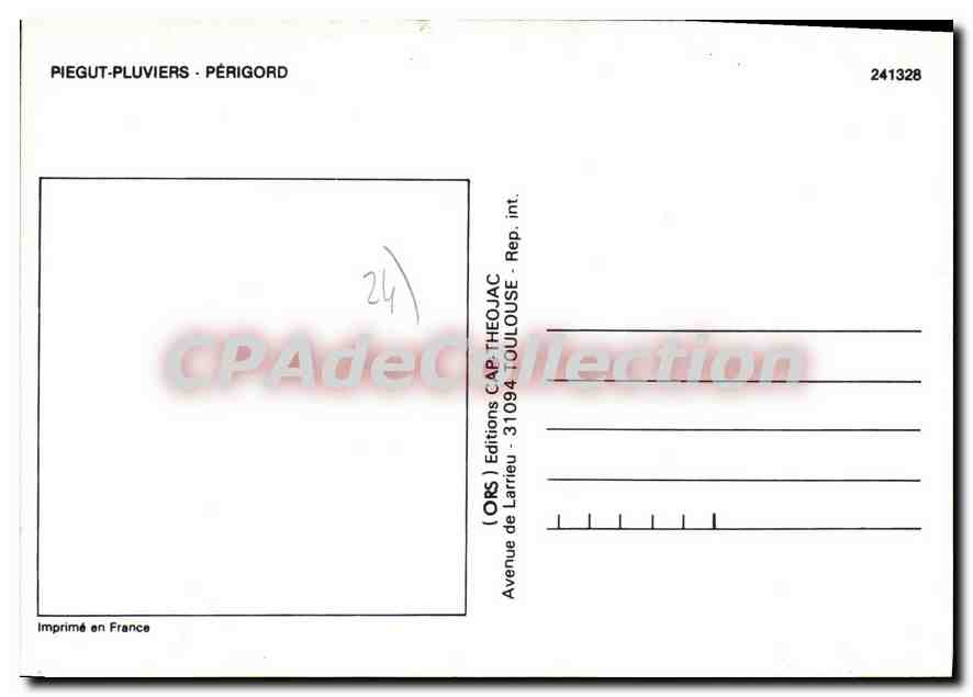 CPSM PIEGUT-PLUVIERS PERIGORD blasons adhésifs autocollants — Verso