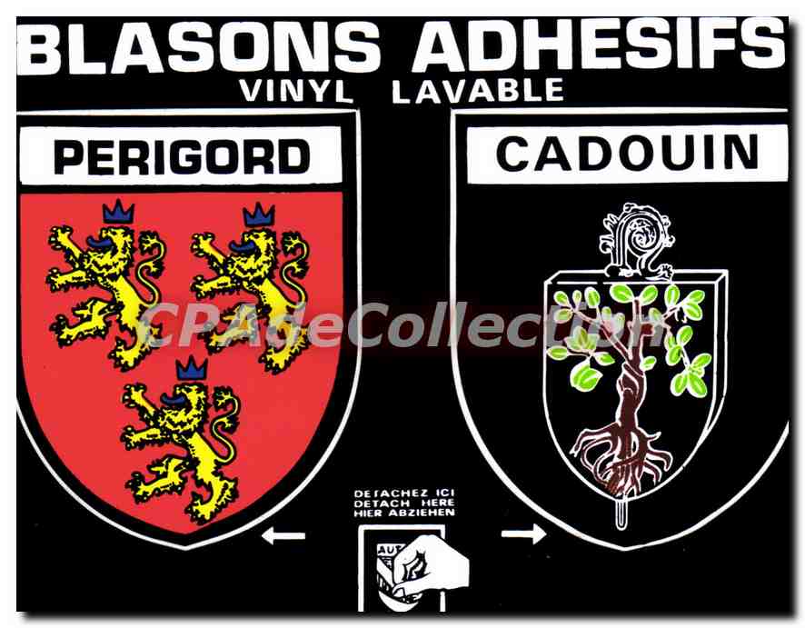 CPSM CADOUIN PERIGORD blasons adhésifs autocollants