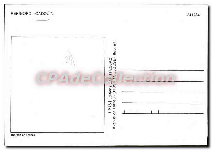 CPSM CADOUIN PERIGORD blasons adhésifs autocollants — Verso