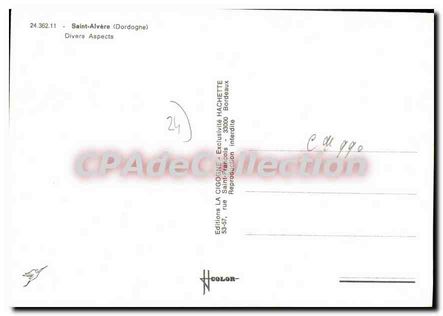 CPSM SAINT-ALVERE divers aspects — Verso