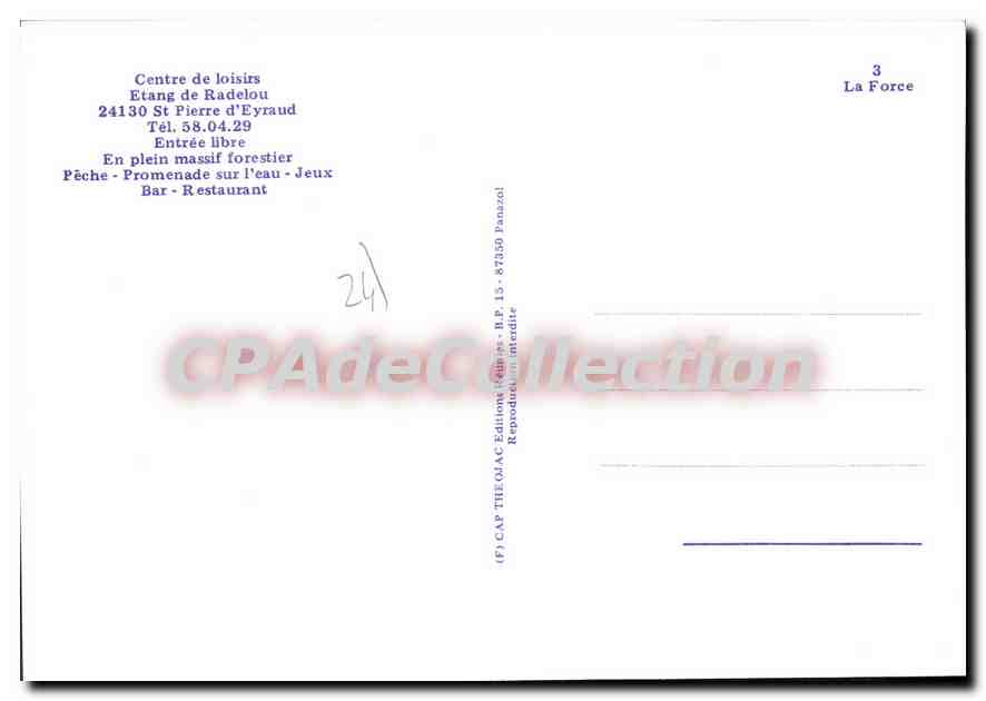 CPSM SAINT-PIERRE-d'EYRAUD étang de Radelou — Verso