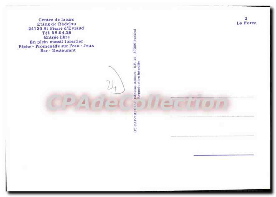 CPSM SAINT-PIERRE-d'EYRAUD étang de Radelou — Verso