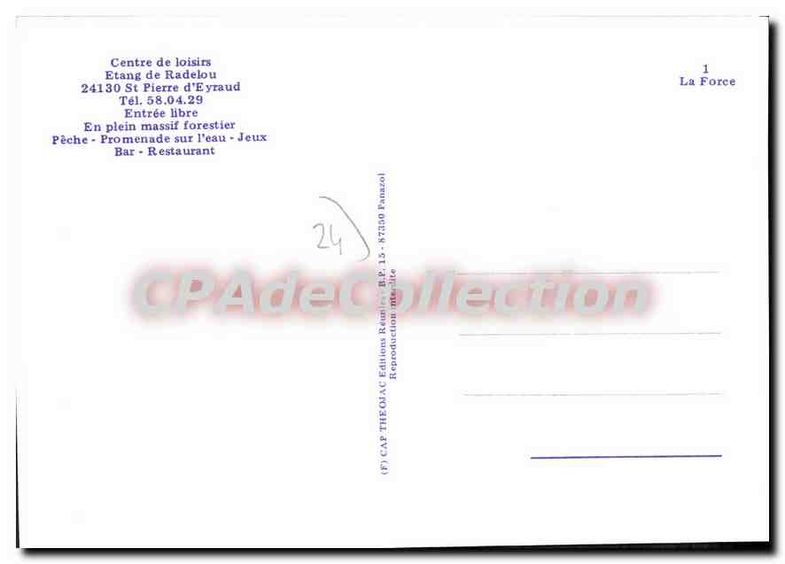 CPSM SAINT-PIERRE-d'EYRAUD étang de Radelou — Verso