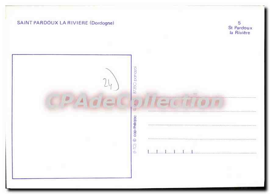 CPSM SAINT-PARDOUX-LA-RIVIERE — Verso