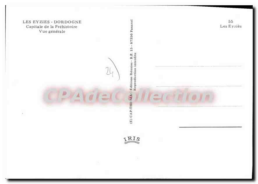 CPSM LES EYZIES capitale de la préhistoire — Verso