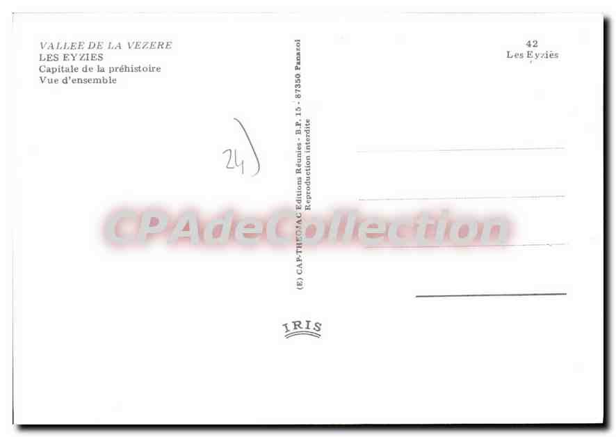 CPSM LES EYZIES capitale de la préhistoire — Verso