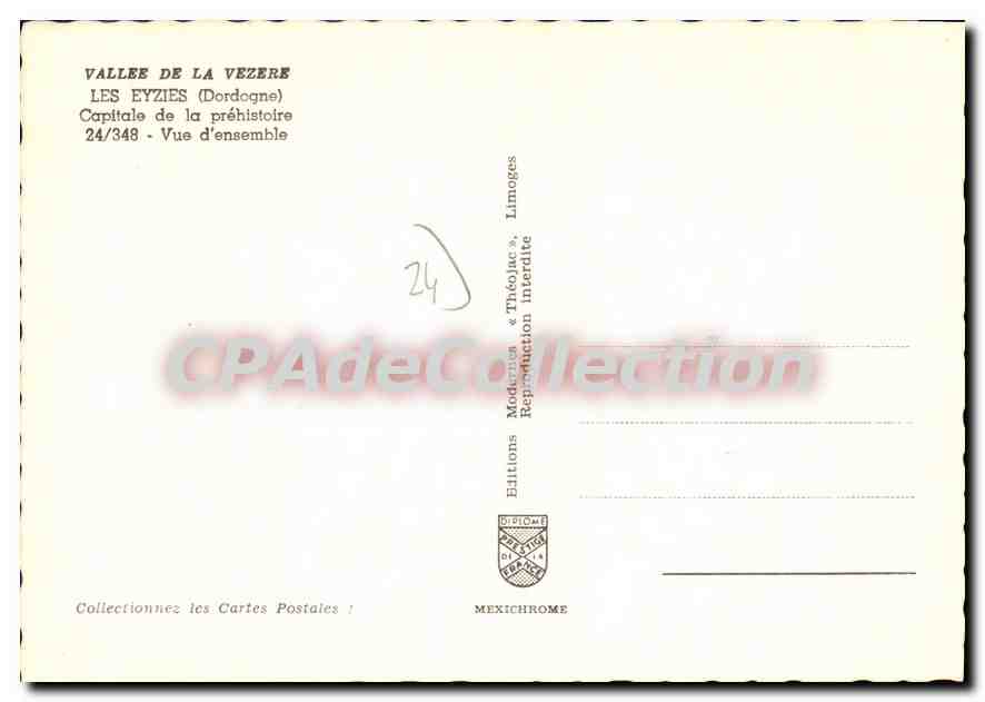 Les Eyzies (Dordogne) — Capitale de la préhistoire — Éditions Diplôme — Verso