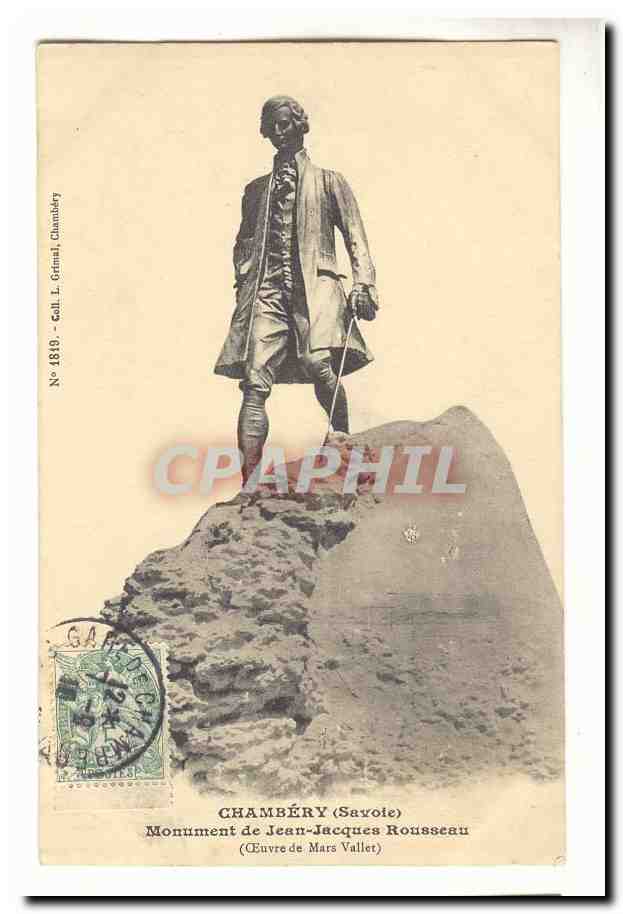Chambery CPA Monument de Jean-Jacques Rousseau