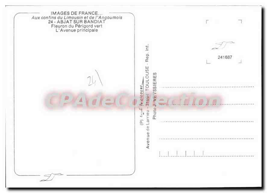 CPSM Abjat Sur Bandiat Fleuron Du Perigord Vert L'Avenue Principale — Verso