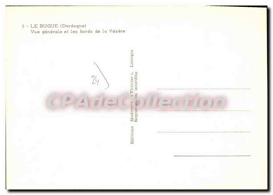 CPSM Le Bugue Vue Generale Et Les Bords De La Vezere — Verso