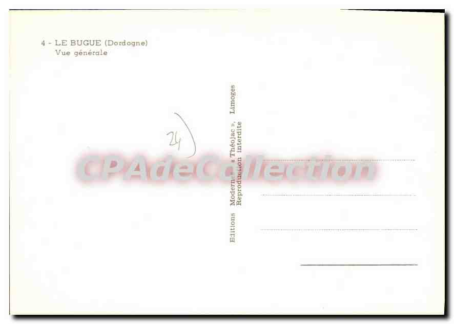CPSM Le Bugue Vue Generale — Verso