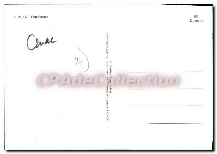 CPSM Cenac — Verso