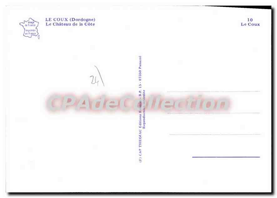 CPSM Le Coux Le Chateau De La Cote — Verso