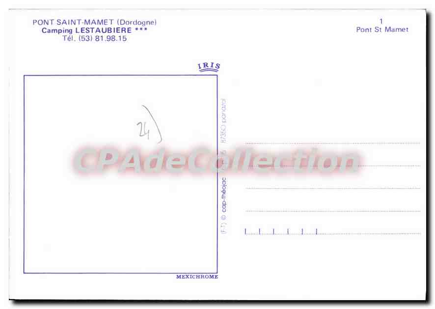 CPSM Pont Saint Mamet Camping Lestaubiere — Verso