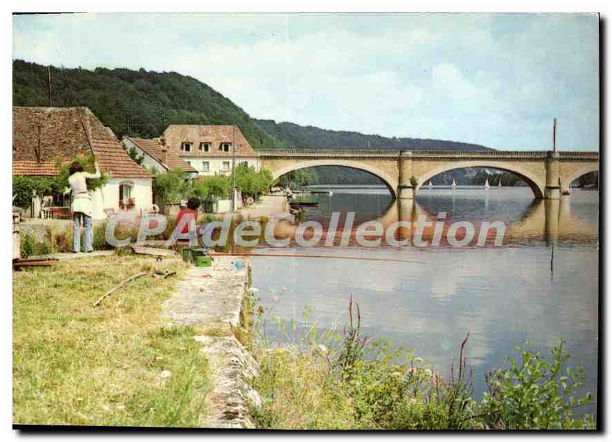CPSM Mauzac Les Bords De La Dordogne Et Le Pont