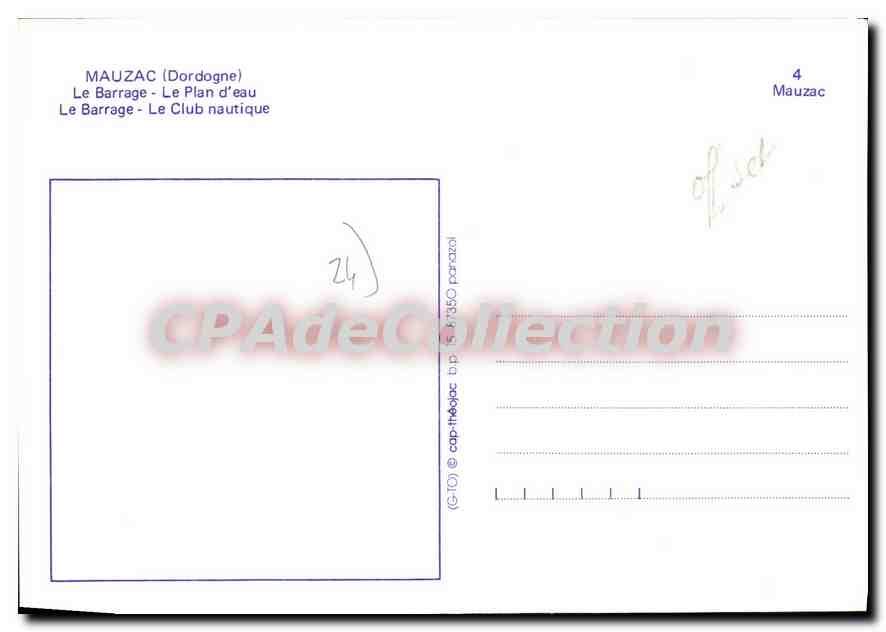Mauzac — Nautical Centre — publisher CPADeCollection — Back