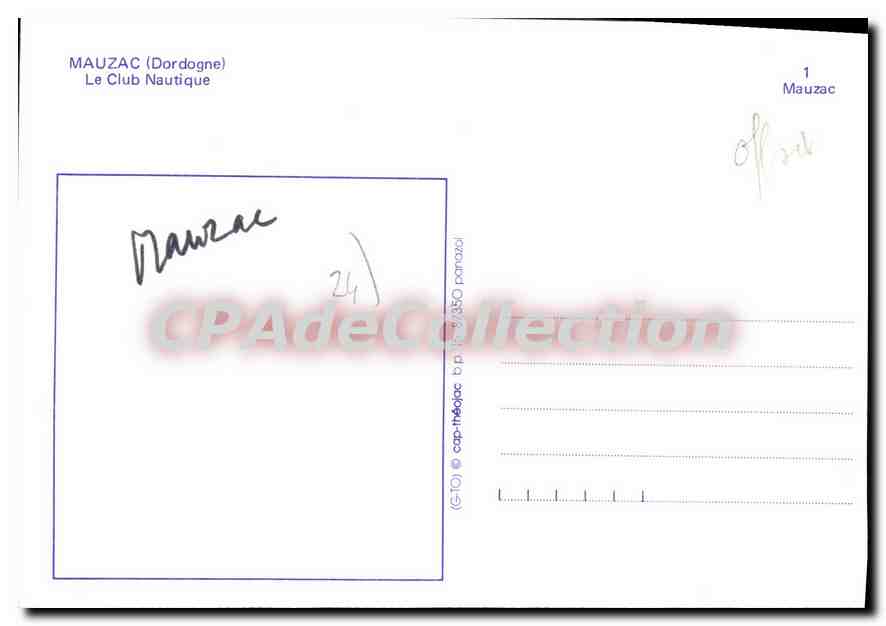 Mauzac (Dordogne) — The Nautical Club — CPAdeCollection — Back