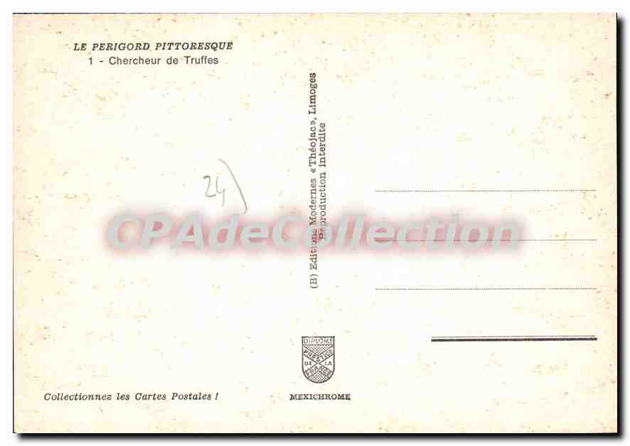 CPSM Le Perigord Pittoresque Chercheur De Truffes cochon truie — Verso
